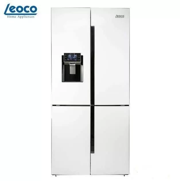 یخچال فریزر ساید بای ساید چهار درب آبریز-یخساز مدل کوادرو سفید متالیک لئوکو (هیمالیا)کد:022691